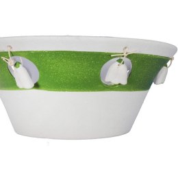 Zielona Ceramiczna Miseczka Wiosenna z Zawieszonymi Kwiatkami