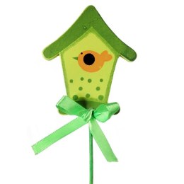 Zielony Drewniany Karmnik dla Ptaków o Wysokości 26 cm