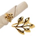 Złota Obrączka Dekoracyjna do Serwetek w Kształcie Gałązki Liścia