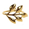 Złota Obrączka Dekoracyjna do Serwetek w Kształcie Gałązki Liścia