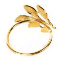 Złota Obrączka Dekoracyjna do Serwetek w Kształcie Gałązki Liścia