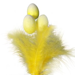 Żółte Jajka Dekoracyjne z Piórkami na Pik u o Wysokości 36 cm
