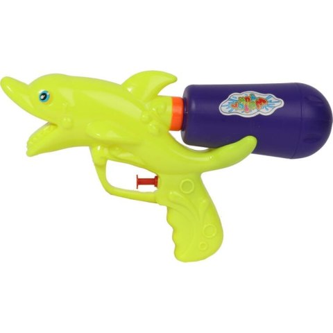 Żółty Pistolet na Wodę z Pojemnikiem Ciśnieniowym w Kształcie Rekina 24 cm