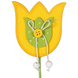 Żółty Tulipan na Piku - Dekoracja Ogrodowa, Wysokość 28 cm