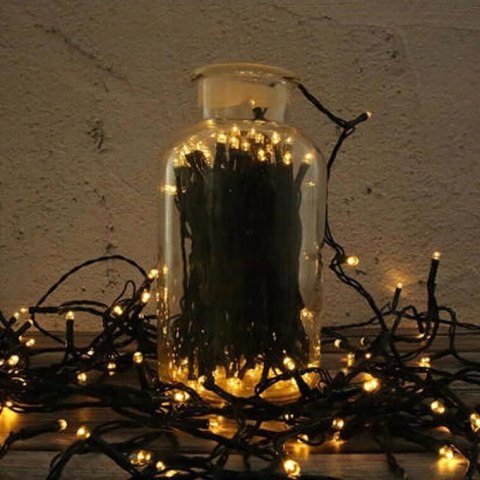 100-Led Lampki Choinkowe z Flash Dodatkiem i Wewnętrznym Gniazdem, Barwa Ciepły Biały, Zasilanie Sieciowe