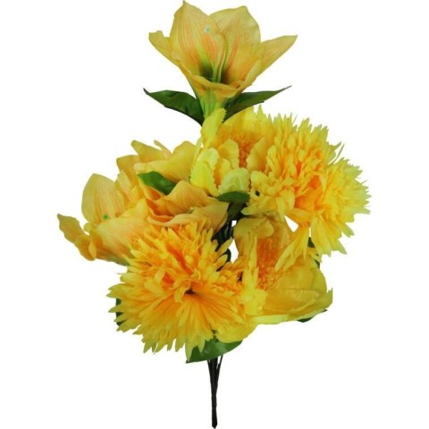 9-Elementowy Bukiet z Żółtymi Chryzantemami, Amarylisami i Liliami - Dekoracja Wysokiej Jakości