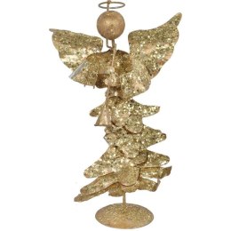 ANIOŁ Z TRĄBKĄ 26CM METALOPLASTYKA ZŁOCONA