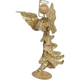 ANIOŁ Z TRĄBKĄ 26CM METALOPLASTYKA ZŁOCONA