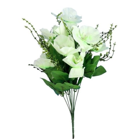 BUKIECIK 10 SZTUCZNYCH ORCHIDEI W KOLORZE BIAŁYM O WYSOKOŚCI 45 CM