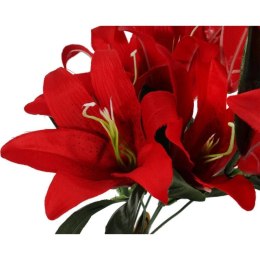 BUKIEET 10 CZERWONYCH SZTUCZNYCH LILII - WYSOKOŚĆ 44 CM