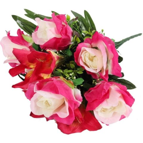 BUKIET 10 KWIATÓW MIX AMARYLIS RÓŻA KOLOR RÓŻOWY