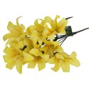 BUKIET 10 SZTUCZNYCH LILII KOLORU ŻÓŁTEGO - WYSOKOŚĆ 44 CM