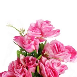 BUKIET 10 SZTUCZNYCH RÓŻ W KOLORZE JASNO RÓŻOWYM - WYSOKOŚĆ 50 CM