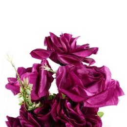 BUKIET 10 WYSOKIEJ JAKOŚCI SZTUCZNYCH RÓŻ W KOLORZE FIOLETOWYM