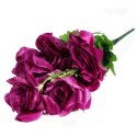 BUKIET 10 WYSOKIEJ JAKOŚCI SZTUCZNYCH RÓŻ W KOLORZE FIOLETOWYM