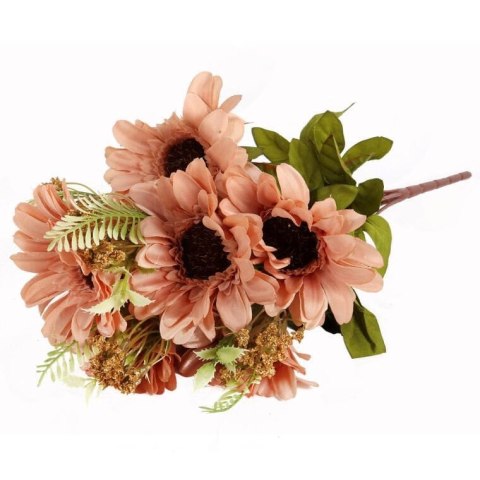 BUKIET 11 GERBER Z DODATKAMI KOLOR BRĄZOWY