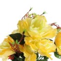 BUKIET 7 RÓŻ KWIAT SZTUCZNY JASNO ŻÓŁTY 70 CM