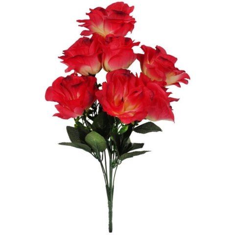 BUKIET 8 RÓŻ Z BUKSZPANEM KOLOR CZERWONY