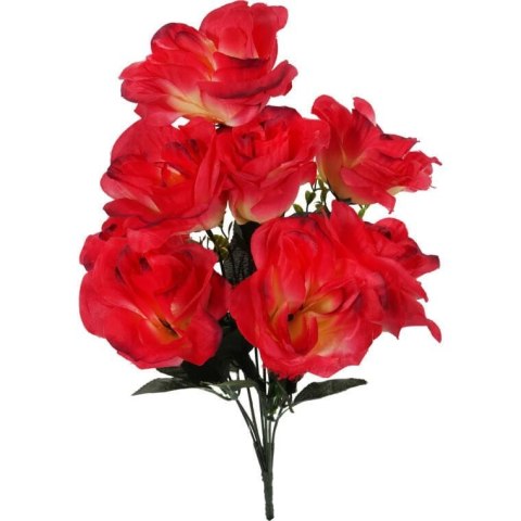 BUKIET 8 RÓŻ Z BUKSZPANEM KOLOR CZERWONY