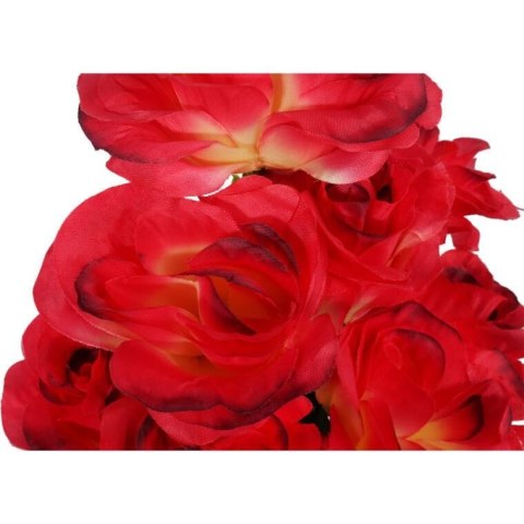 BUKIET 8 RÓŻ Z BUKSZPANEM KOLOR CZERWONY