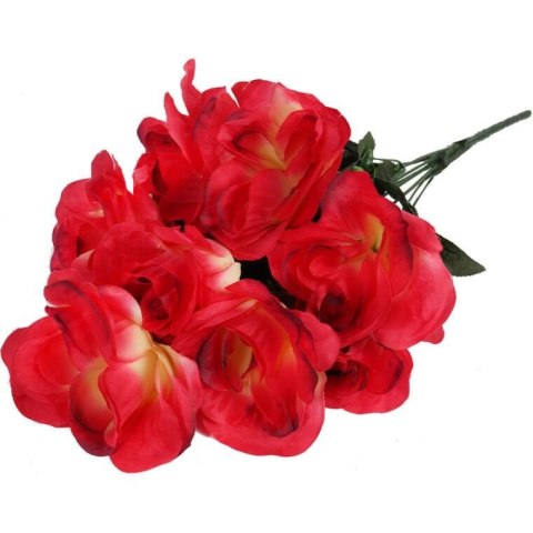 BUKIET 8 RÓŻ Z BUKSZPANEM KOLOR CZERWONY