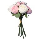 BUKIET 9 RÓŻ 28CM KOLOR RÓŻOWO BIAŁY