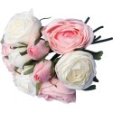 BUKIET 9 RÓŻ 28CM KOLOR RÓŻOWO BIAŁY