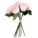 BUKIET 9 SZTUCZNYCH RÓŻ 28CM - WYSOKIEJ JAKOŚCI - KOLOR RÓŻOWY