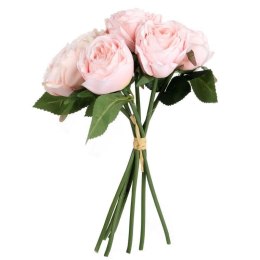 BUKIET 9 SZTUCZNYCH RÓŻ 28CM - WYSOKIEJ JAKOŚCI - KOLOR RÓŻOWY