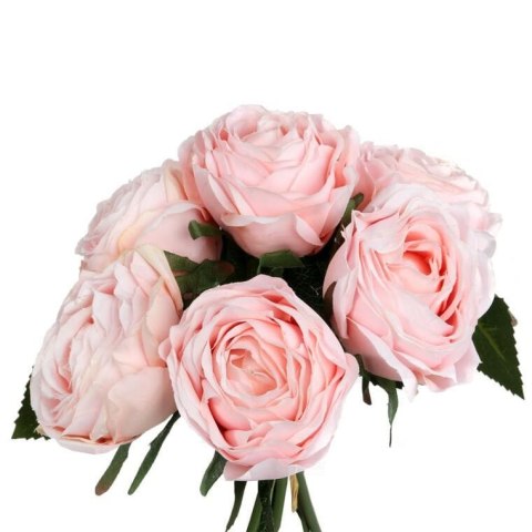 BUKIET 9 SZTUCZNYCH RÓŻ 28CM - WYSOKIEJ JAKOŚCI - KOLOR RÓŻOWY