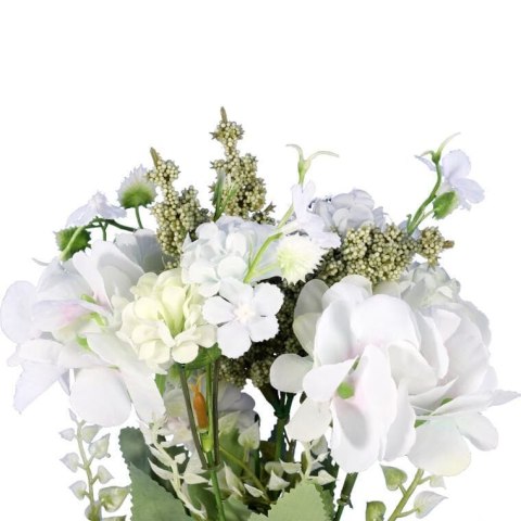 BUKIET MIESZANY 6 GAŁĄZEK Z HORTENSJĄ KOLOR BIAŁY