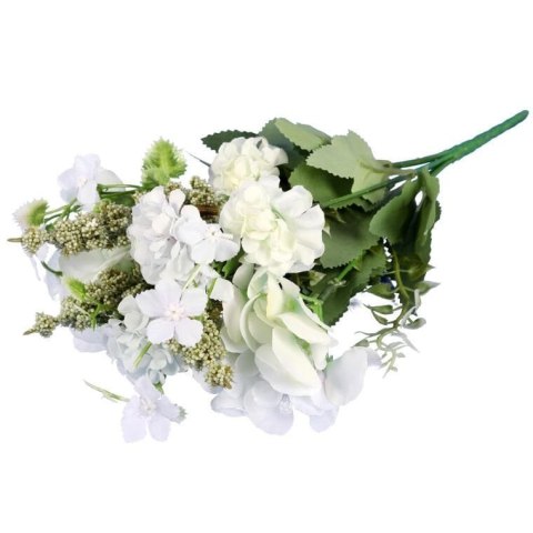 BUKIET MIESZANY 6 GAŁĄZEK Z HORTENSJĄ KOLOR BIAŁY