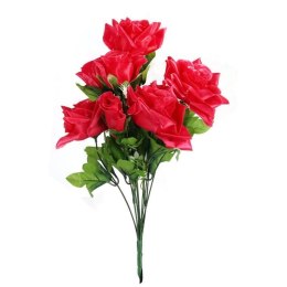 BUKIET SZTUCZNYCH RÓŻ WYSOKOJ JAKOŚCI, 10 SZTUK, KOLOR RÓŻOWY, WYSOKOŚĆ 50 CM.