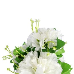 Biały Bukiet Sztucznych Goździków z Gipsówką - 9 Sztuk, 50 cm