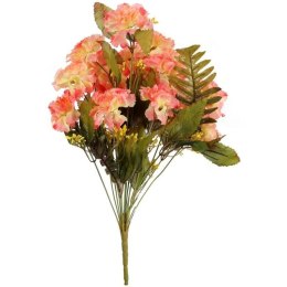 Bukiet 18 goździków z paprotkami kolor łososiowy