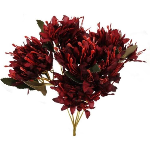 Bukiet 5 gałązek z kwiatami azalii kolor bordowy