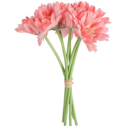 Bukiet 7 gerber na gumowanych łodygach w kolorze jasno różowym