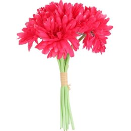 Bukiet 7 gerber na gumowanych łodygach w kolorze różowym
