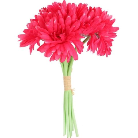Bukiet 7 gerber na gumowanych łodygach w kolorze różowym