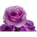 Bukiet Fioletowych Róż z Bukszpanem - Dekoracja Wyglądająca jak Żywa, Wysokość 54 cm