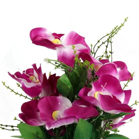 Bukiet Storczyków Fioletowych - 10 Sztuk, Wysokość 45 cm, Kwiaty Sztuczne o Wysokiej Jakości