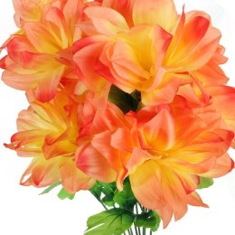 Bukiet Sztucznych Dalii - 7 Sztuk, Kolor Pomarańczowy, Wysokość 60 cm