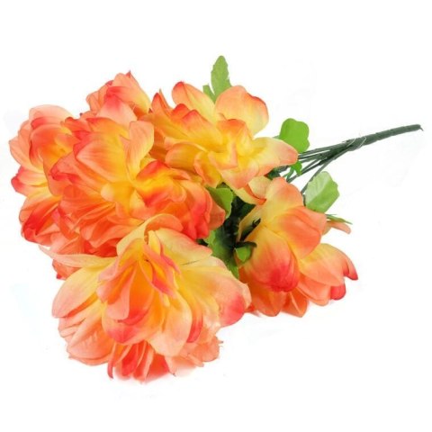 Bukiet Sztucznych Dalii - 7 Sztuk, Kolor Pomarańczowy, Wysokość 60 cm