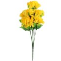 Bukiet Sztucznych Goździków w Kolorze Żółtym z Dodatkiem Gipsówki - 9 Sztuk, 50 cm