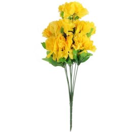 Bukiet Sztucznych Goździków w Kolorze Żółtym z Dodatkiem Gipsówki - 9 Sztuk, 50 cm