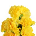 Bukiet Sztucznych Goździków w Kolorze Żółtym z Dodatkiem Gipsówki - 9 Sztuk, 50 cm