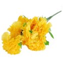 Bukiet Sztucznych Goździków w Kolorze Żółtym z Dodatkiem Gipsówki - 9 Sztuk, 50 cm