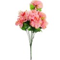 Bukiet Sztucznych Goździków z Gipsówką w Kolorze Łososiowym - Wysokość 50 cm