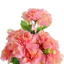 Bukiet Sztucznych Goździków z Gipsówką w Kolorze Łososiowym - Wysokość 50 cm