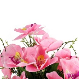 Bukiet Sztucznych Orchidei w Jasnoróżowym Kolorze - 10 Sztuk, 45 cm Wysokości